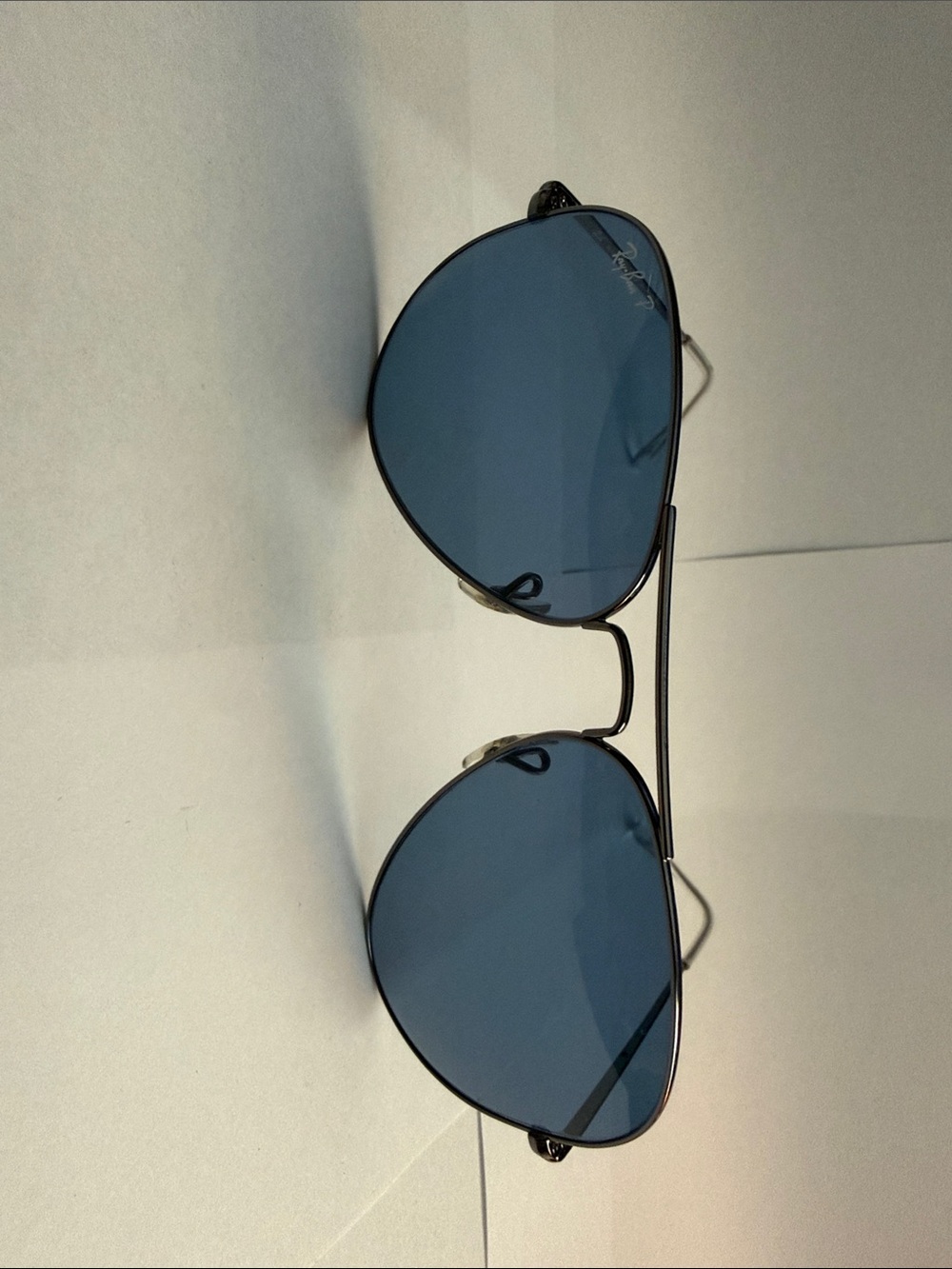 Ray-Ban Aviator Sunglasses - Blue Lenses, Black Frame